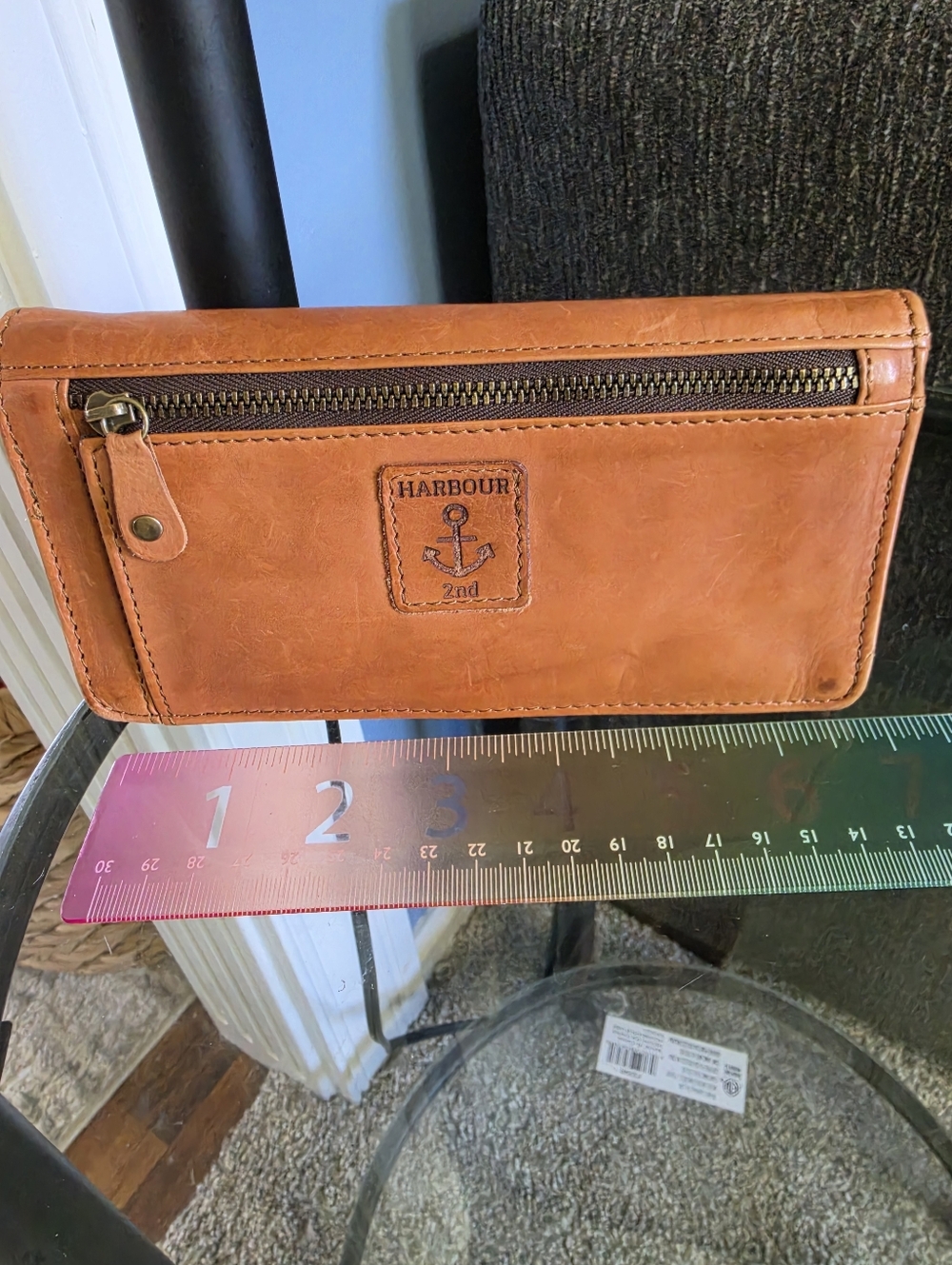Harbour Anchor Leather Wallet Clutch in Tan - Picture 2 of 3
